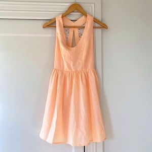 Coral Dress with Lace